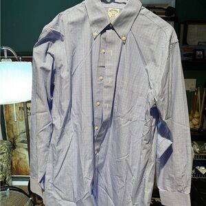 Brooks Brothers Navy Check Button Down Shirt